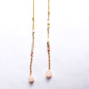 Gold Fill Rose Quartz Threaders (Pride Series)